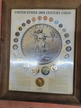 United States 20th Century Coins Framed Display
